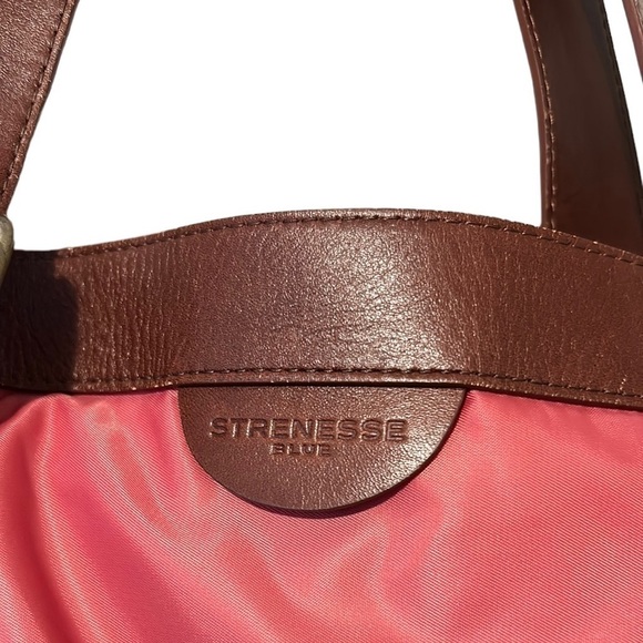 STRENESSE Blue Oversized Tote in Rose Pink Nylon with Brien Vegan Leather Trim - Picture 5 of 13